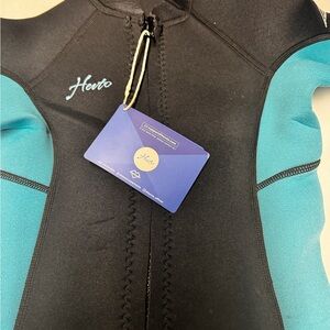NWT Hevto Long Sleeve Wetsuit Youth Size 7X - Turquoise & Black